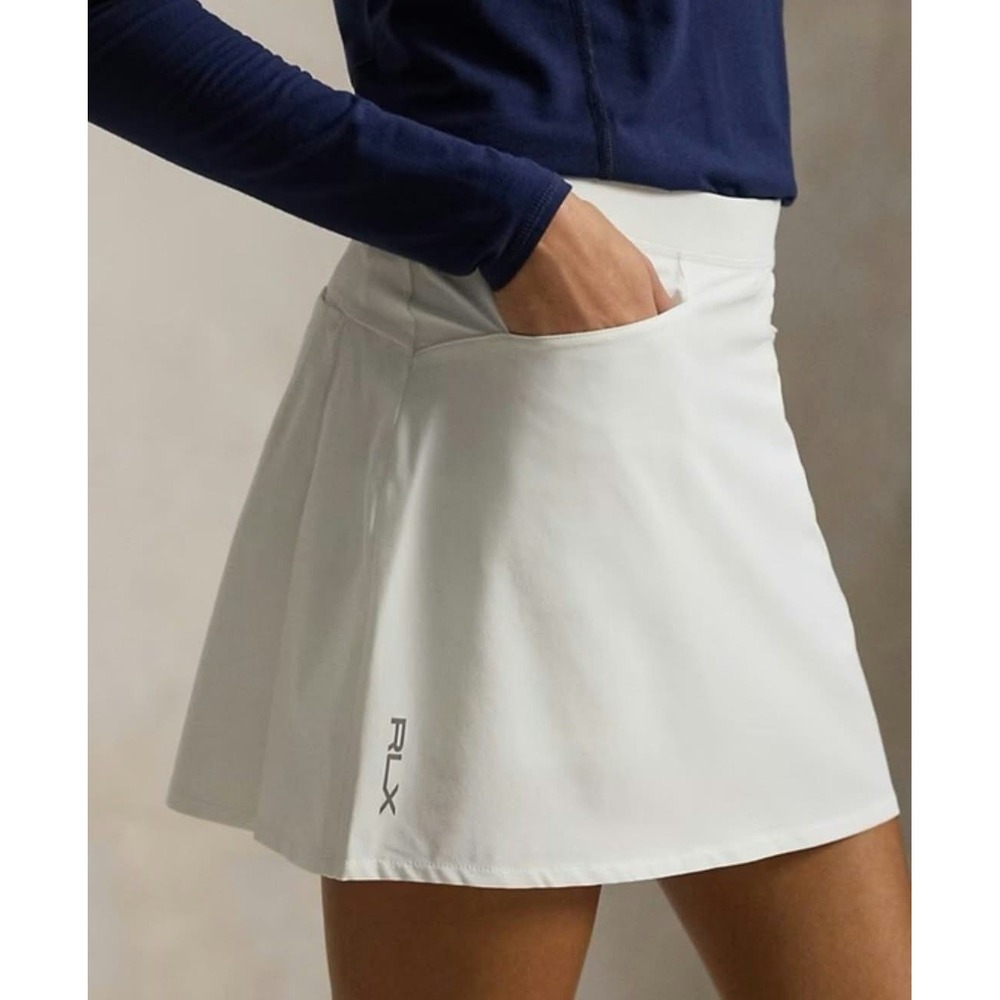 RLX Ralph Lauren Golf Core 17" Skort White Pickleball NWT XXL Pockets $138